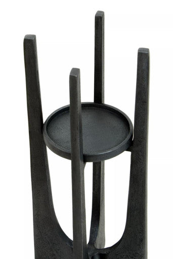 Dante Small Washed Grey Finish Candle Holder