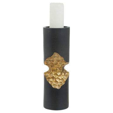 Daito Small Black and Gold Finish Candle Holder