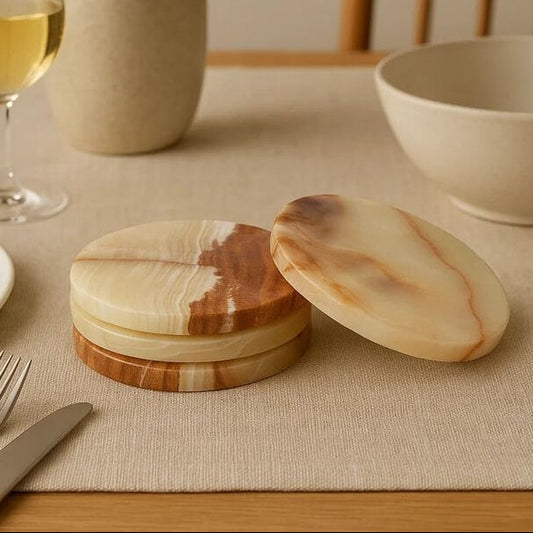 Oleena Set Of Four Onyx Coasters