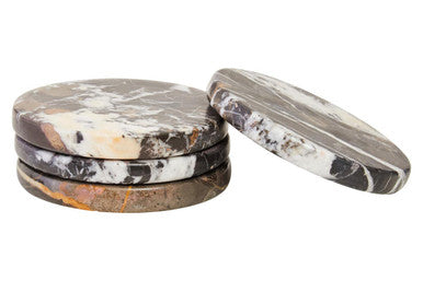 Salmo Black Marble Set of 4 Marble Coasters