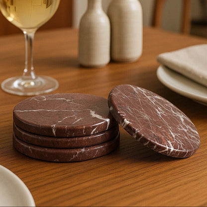 Salmo Set of 4 Red Marble Coasters
