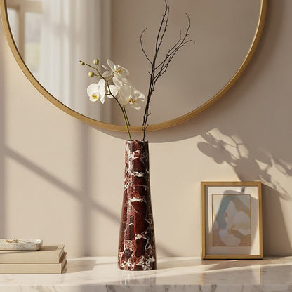 Salmo Red Marble Tapered Vase