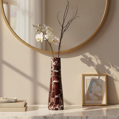Salmo Red Marble Tapered Vase