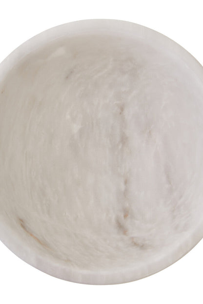 Salmo Small White Marble Pedestal Bowl