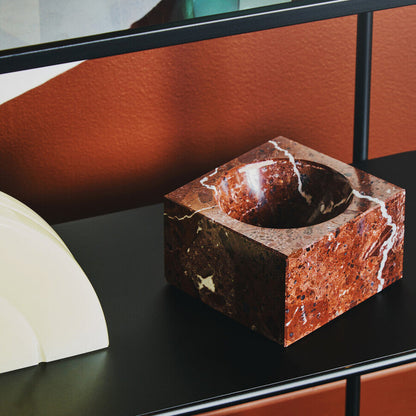 Salmo Square Red Marble Bowl