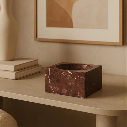 Salmo Square Red Marble Bowl