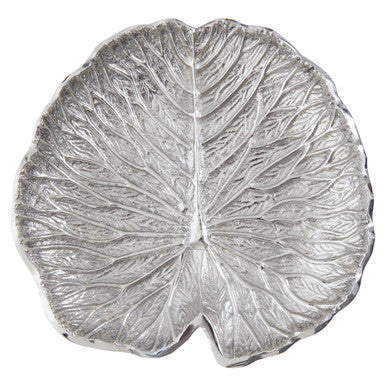 Salma Small Silver Finish Lotus Leaf Plate