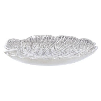 Salma Small Silver Finish Lotus Leaf Plate