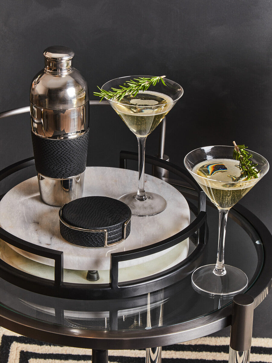 Cruzar Matte Black Mirrored Tray