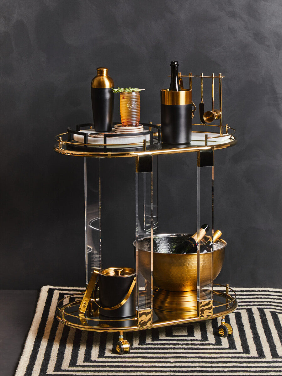 Cruzar Matte Black Mirrored Tray