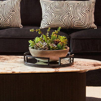 Cruzar Matte Black Mirrored Tray