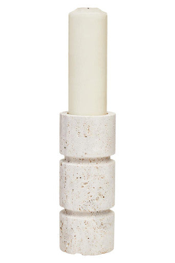 Tibor Travertine Small Candle Holder