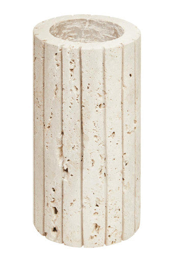 Tibor Travertine Ribbed Vase