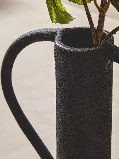 Deriva Large Textured Black Vase