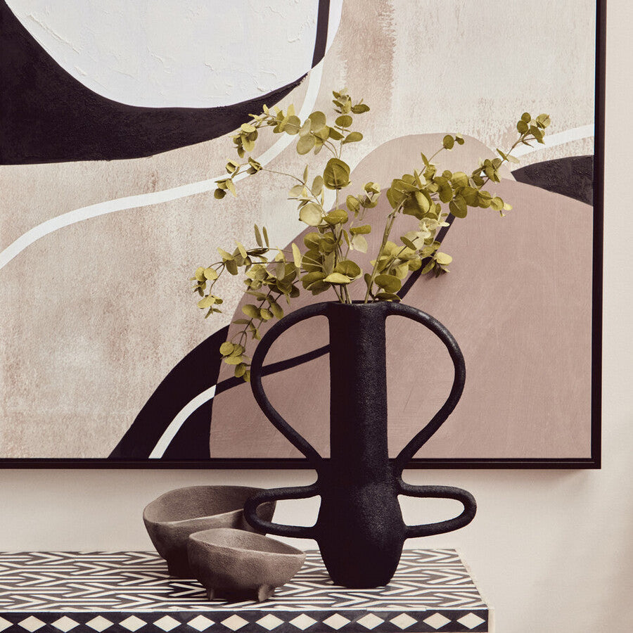 Deriva Large Textured Black Vase