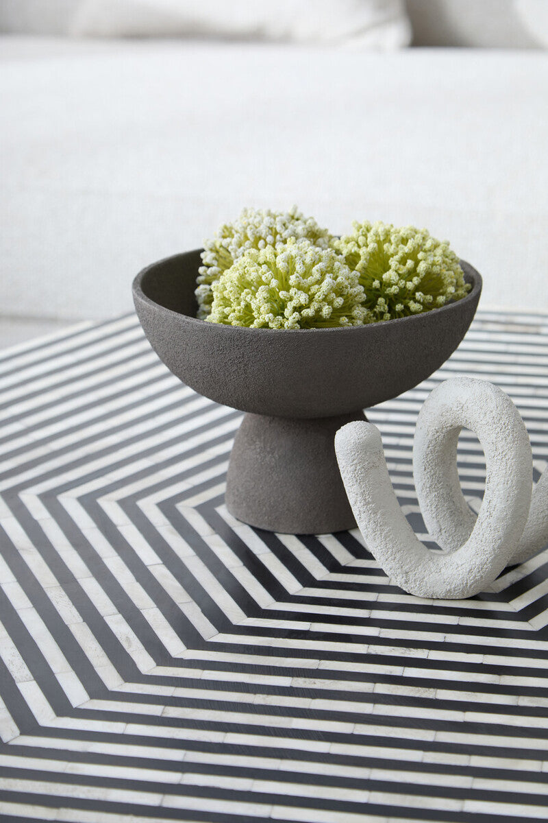 Deriva Small Textured Grey Pedestal Bowl
