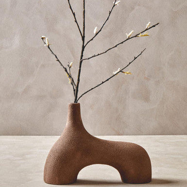 Dunas Small Textured Beige Abstract Vase