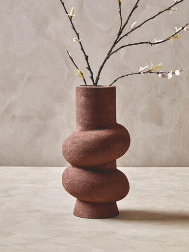 Dunas Large Textured Red Bubble Vase