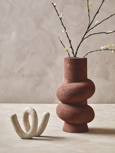 Dunas Large Textured Red Bubble Vase