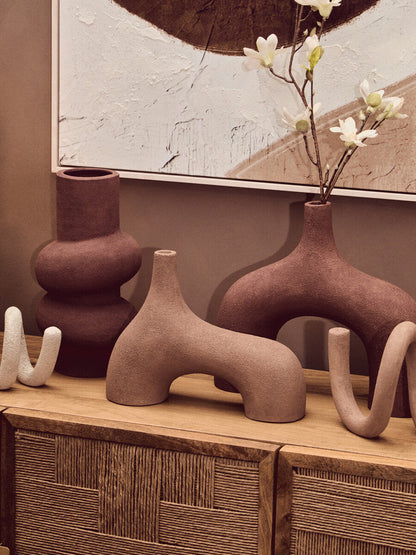 Dunas Large Textured Red Bubble Vase