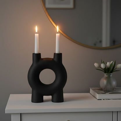 Hapax Small Black Candle Holder
