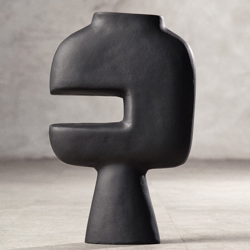 Hapax Abstract Large Black Vase