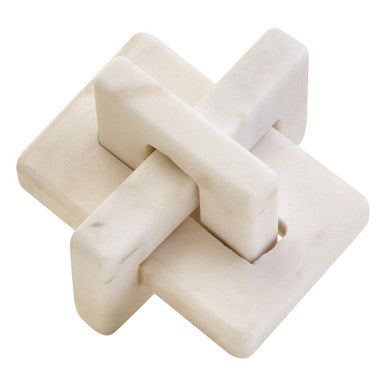 Nason White Marble Knot Sculpture