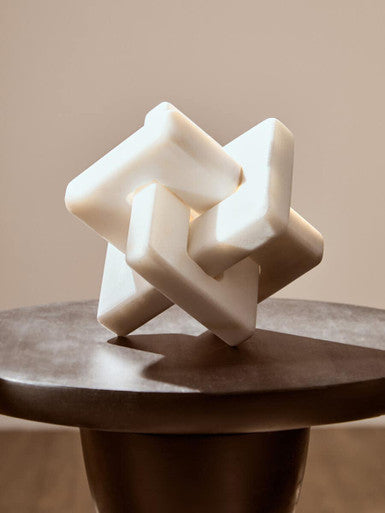 Nason White Marble Knot Sculpture