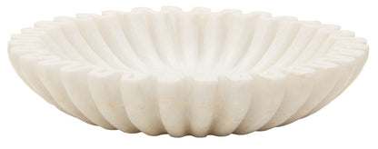 Savio Small White Fluted Marble Bowl