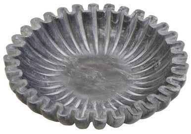 Savio Small Grey Fluted Marble Bowl
