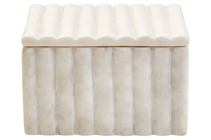 Savio Square White Fluted Marble Box