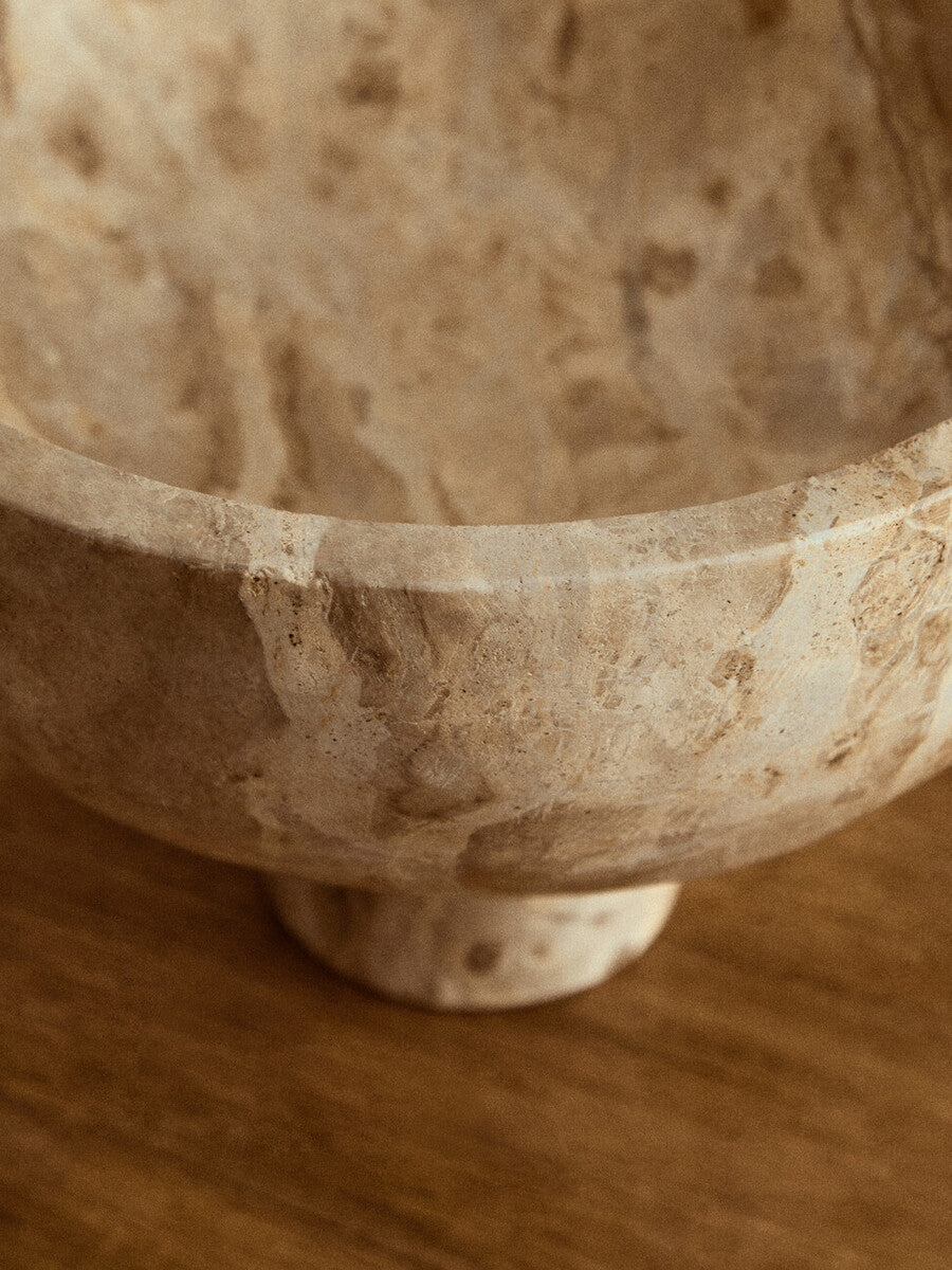 Santino Chocolate Marble Pedestal Bowl