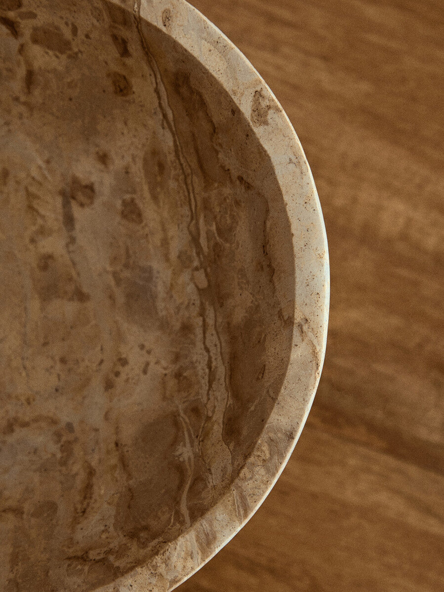 Santino Chocolate Marble Pedestal Bowl