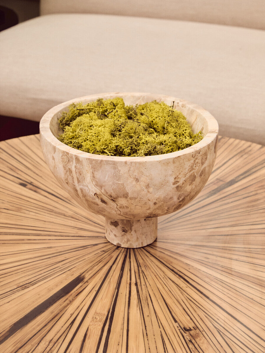 Santino Chocolate Marble Pedestal Bowl