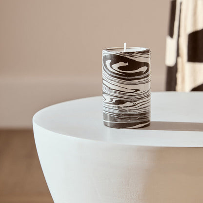 Helsa Black And White Marble Two Way Candle Holder