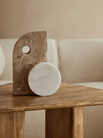 Santino Chocolate And White Marble Sculpture