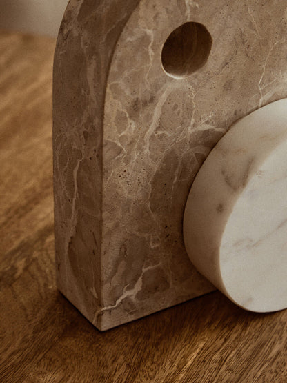 Santino Chocolate And White Marble Sculpture