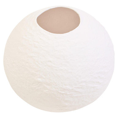 Sanai Cotton Mache Small White Round Vase
