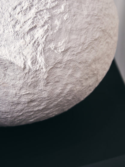 Sanai Cotton Mache Large White Round Vase