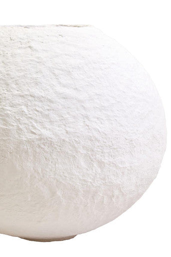 Sanai Cotton Mache Large White Round Vase