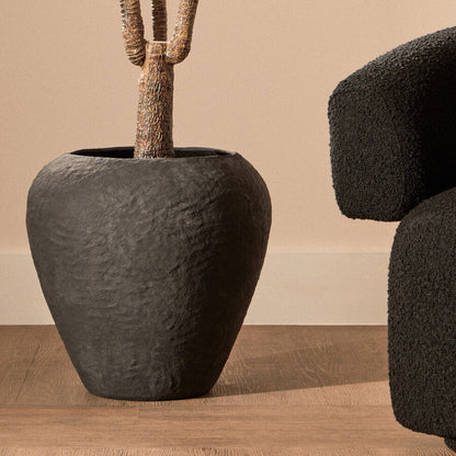 Sanai Cotton Mache Large Black Planter