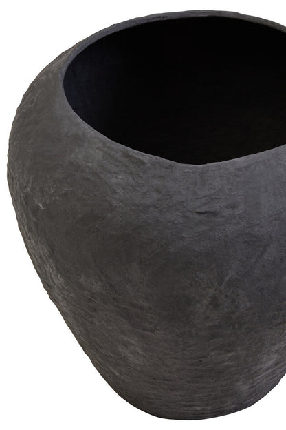 Sanai Cotton Mache Large Black Planter