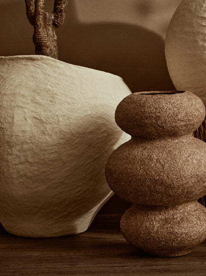 Sanai Cotton Mache Large Beige Planter