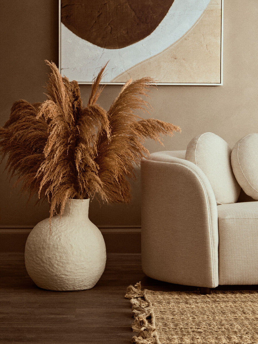 Sanai Cotton Mache Large Cream Vase