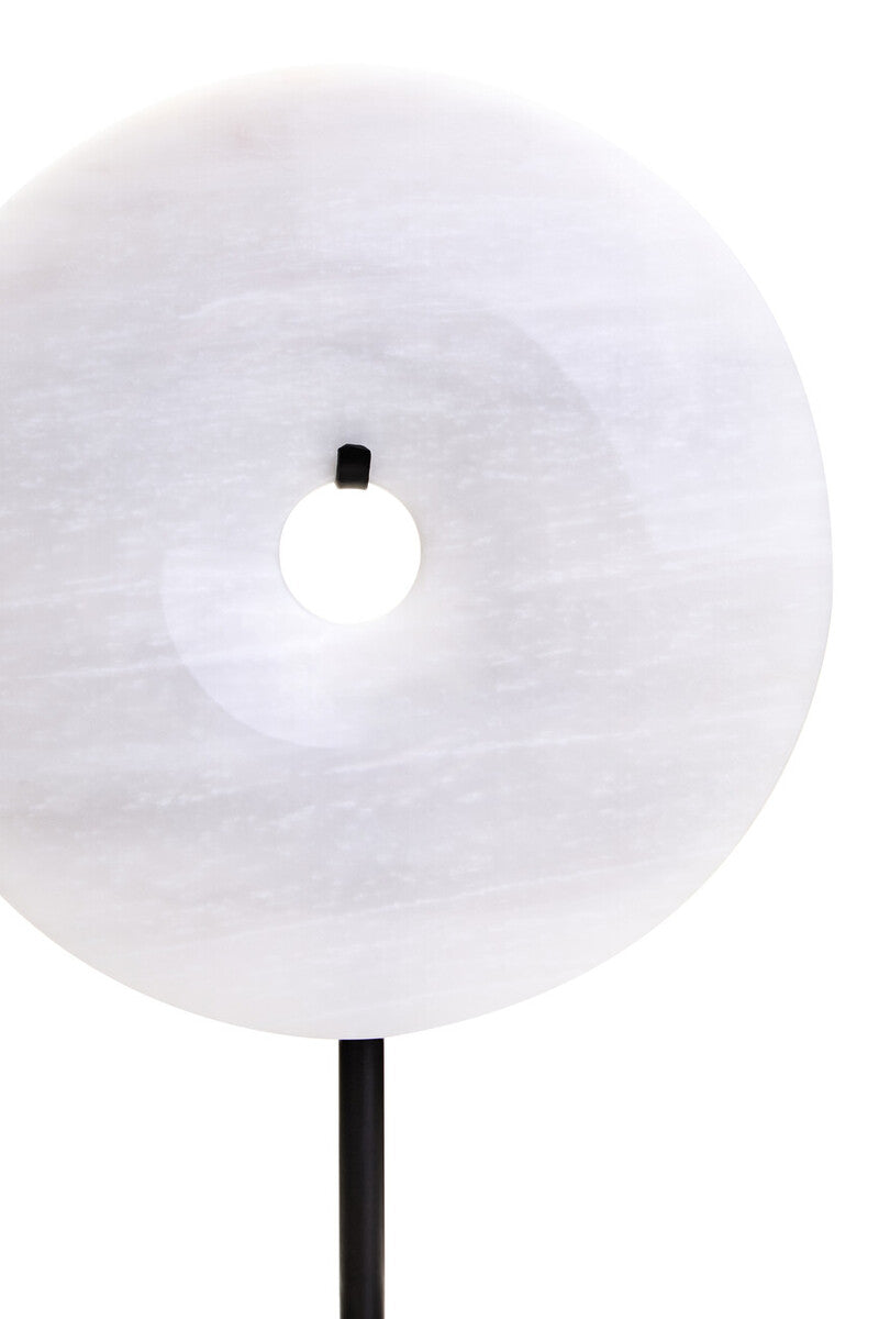 Zoro Small Round Dia 20cm Grey Marble Disc Sculpture