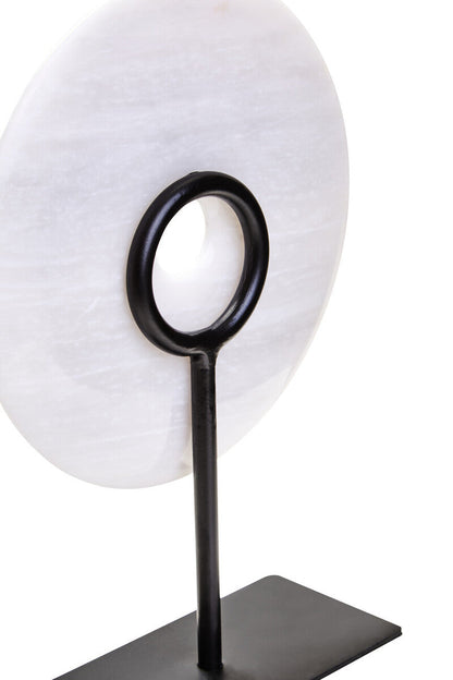 Zoro Small Round Dia 20cm Grey Marble Disc Sculpture