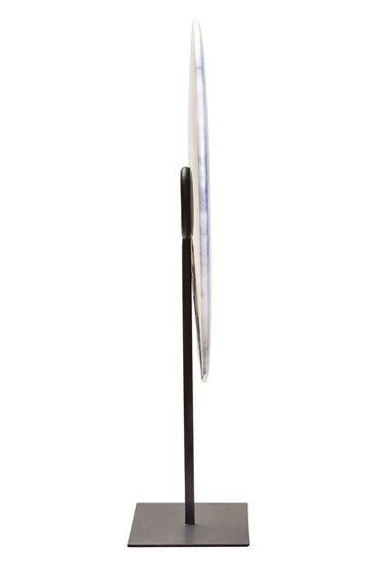 Zoro Extra Large Round Dia 35cm Grey Marble Disc Sculpture