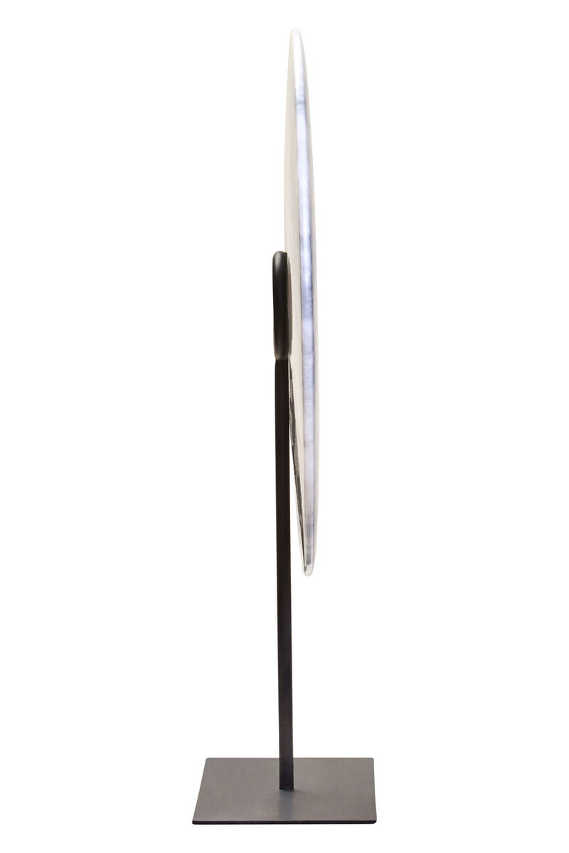 Zoro Extra Large Round Dia 35cm Grey Marble Disc Sculpture