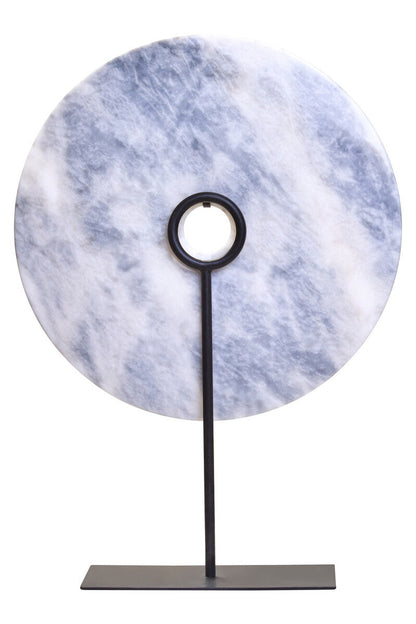 Zoro Extra Large Round Dia 35cm Grey Marble Disc Sculpture