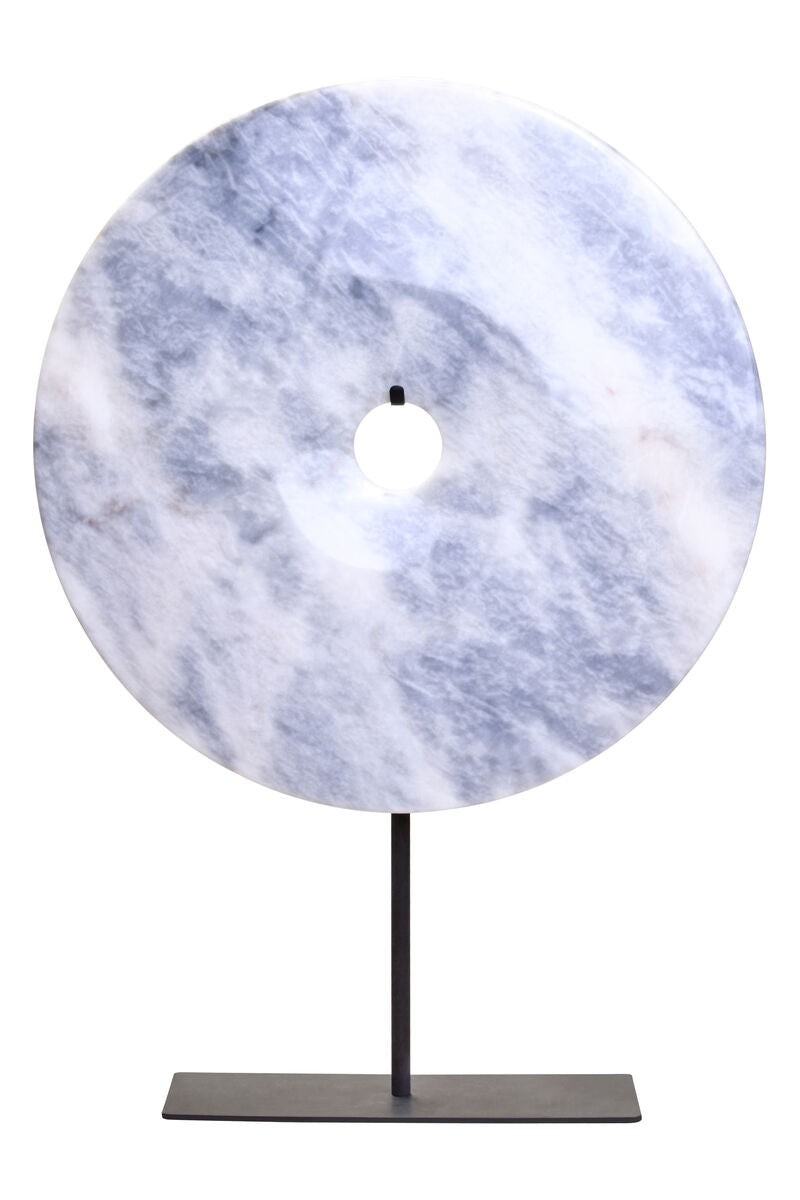 Zoro Extra Large Round Dia 35cm Grey Marble Disc Sculpture